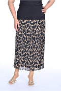 Plus Size Spotted Pleated Chiffon Skirt in Beige and black – Lady Fancy wholesale size pack
