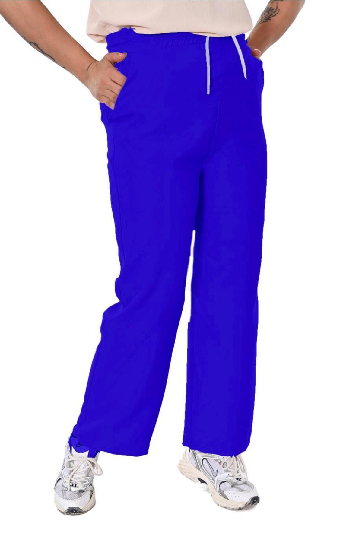 Plus Size Drawstring Wide-Leg Sweatpants in Royal blue – Lady Fancy wholesale size pack