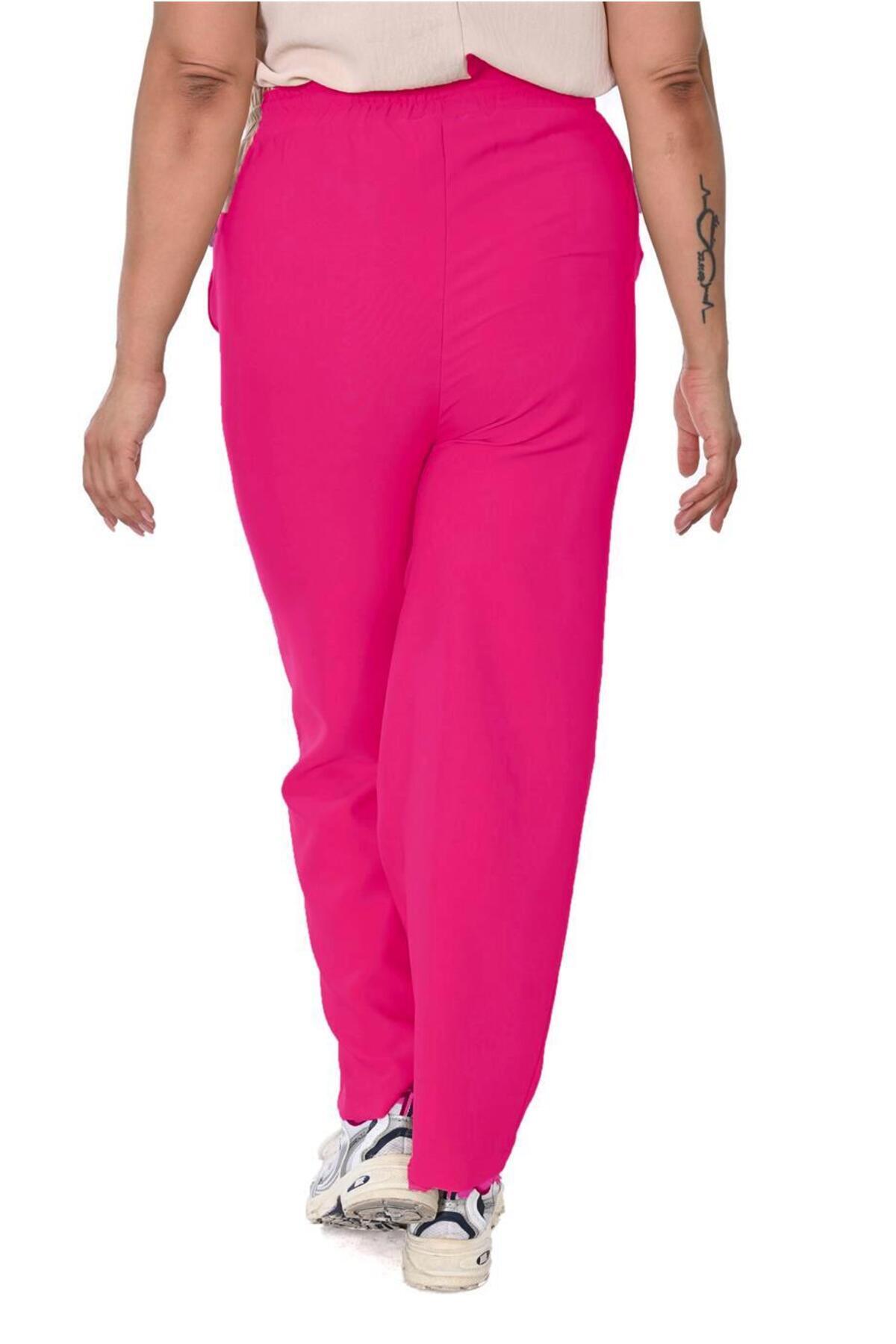 Plus Size Drawstring Wide-Leg Sweatpants in Pink – additional product view