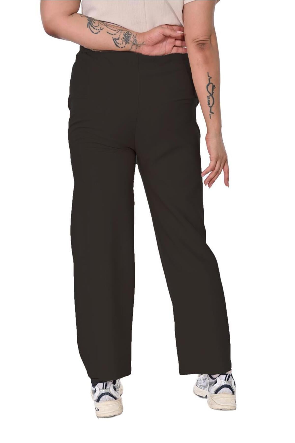 Plus Size Drawstring Wide-Leg Sweatpants in Black – additional product view
