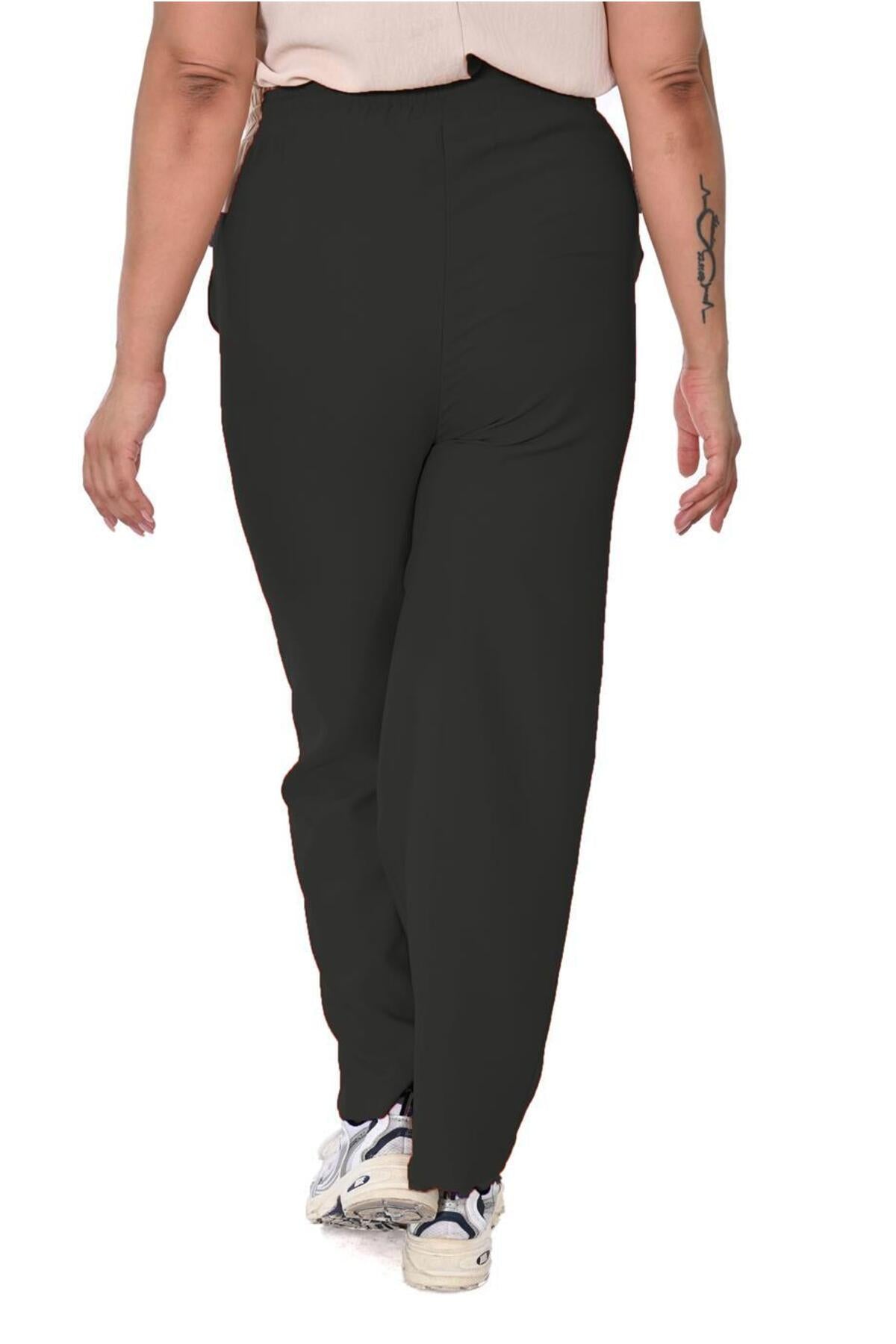 Plus Size Drawstring Wide-Leg Sweatpants in Black – additional product view