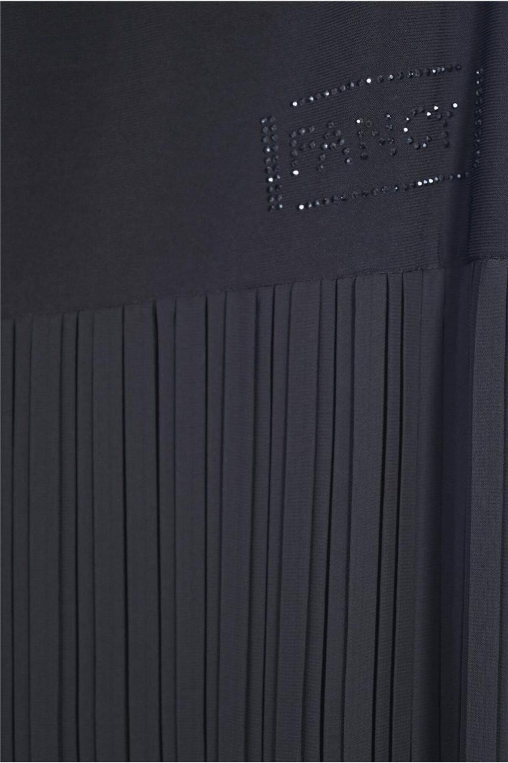 Plus Size Embellished Lettering Pleated Chiffon Skirt in Black – additional product view