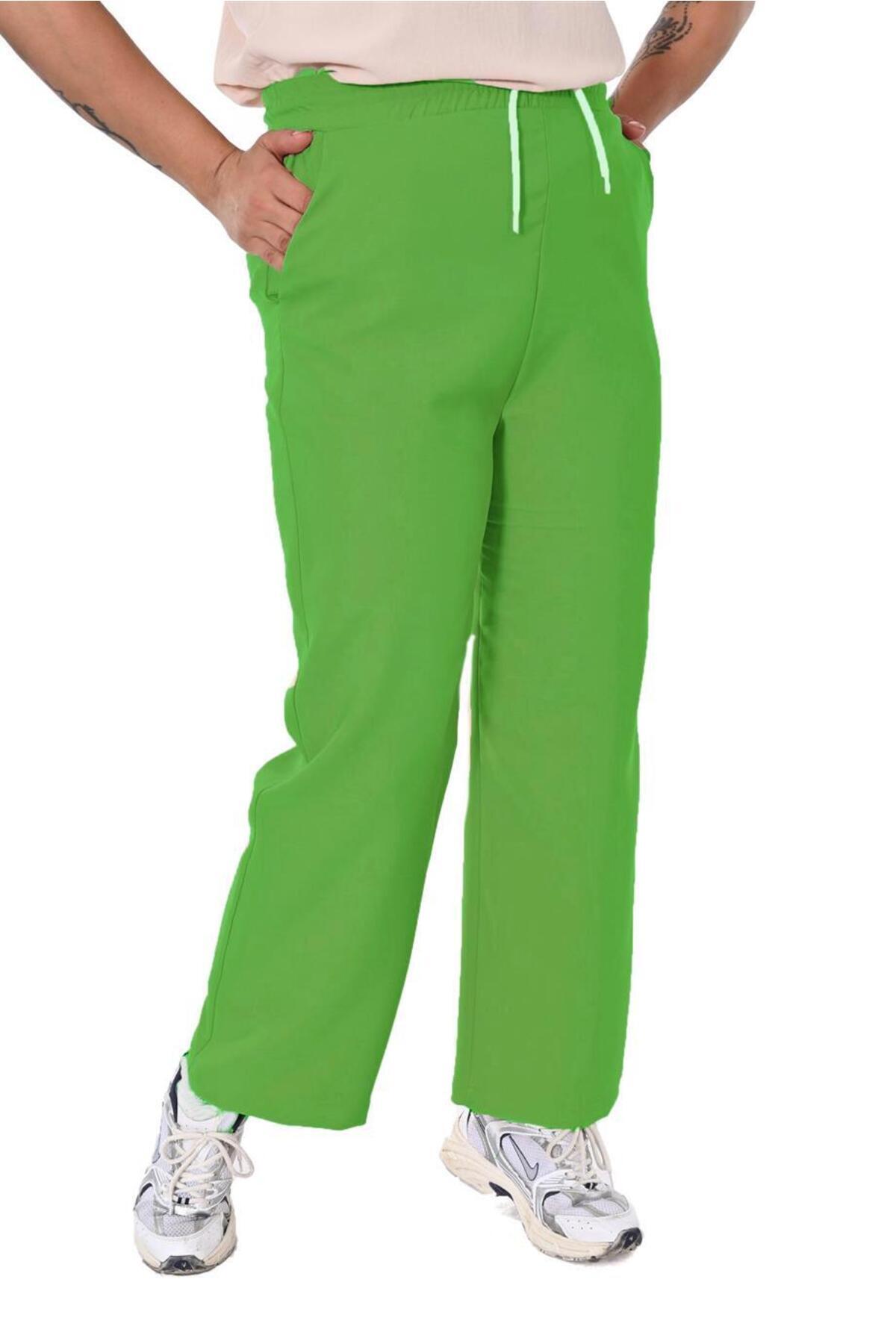 Plus Size Drawstring Wide-Leg Sweatpants in Green – Lady Fancy wholesale size pack