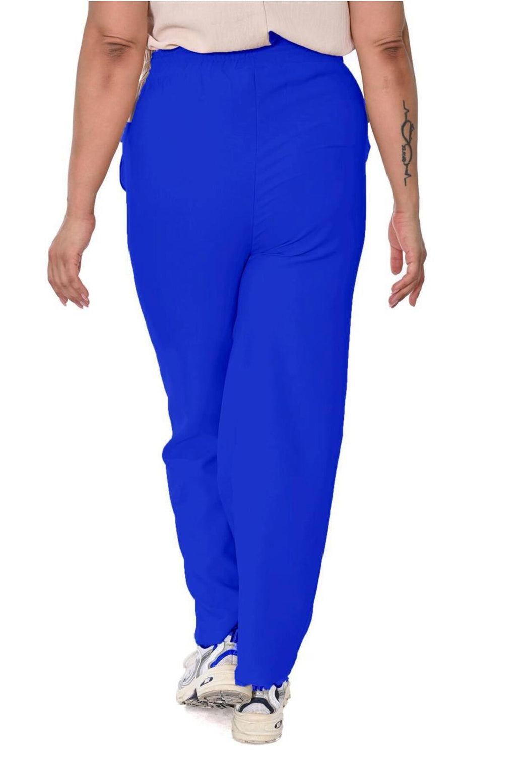 Plus Size Drawstring Wide-Leg Sweatpants in Royal blue – additional product view