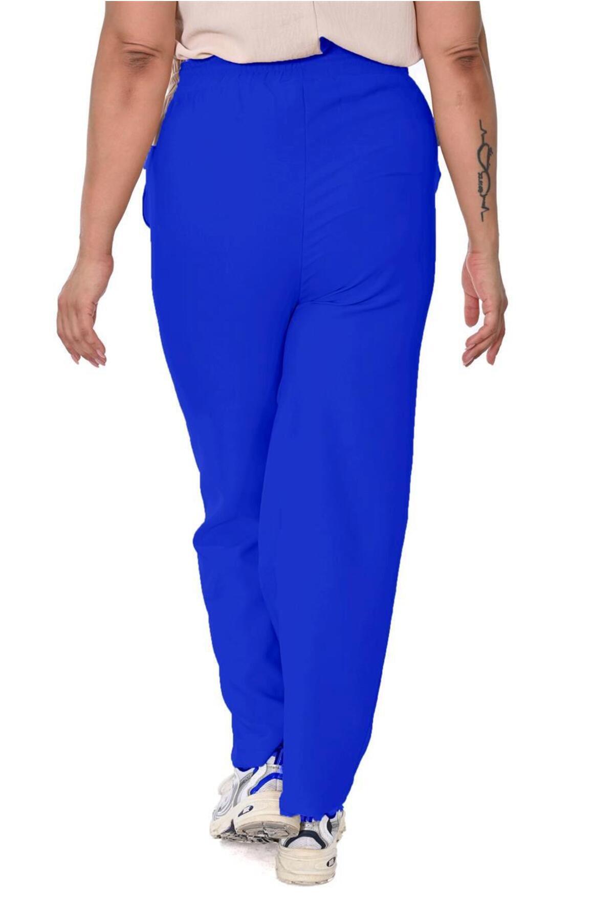 Plus Size Drawstring Wide-Leg Sweatpants in Royal blue – additional product view