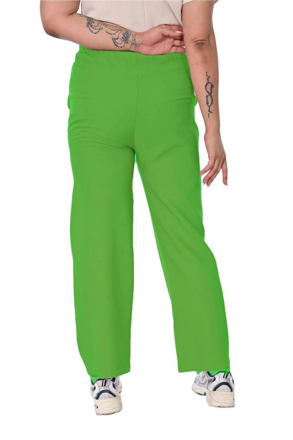 Plus Size Drawstring Wide-Leg Sweatpants in Green – additional product view