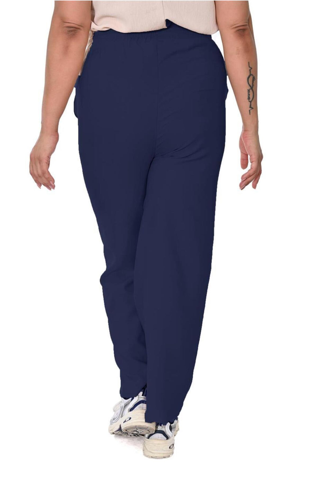Plus Size Drawstring Wide-Leg Sweatpants in Navy – additional product view
