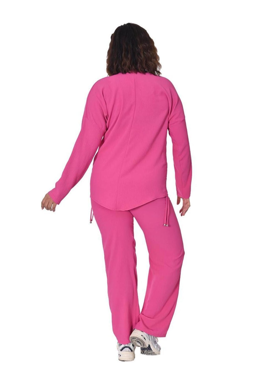 Plus Size Long-Sleeve Embellished Tracksuit in Pink – additional product view