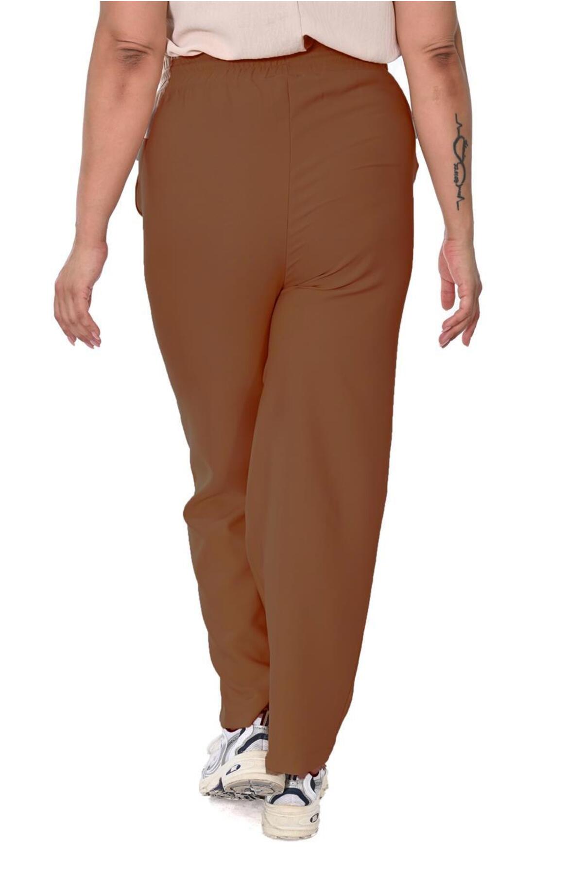 Plus Size Drawstring Wide-Leg Sweatpants in Brown – additional product view