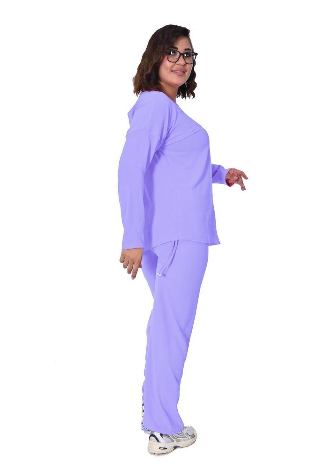 Plus Size Long-Sleeve Embellished Tracksuit in Lilac – additional product view