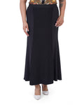 Plus Size Long Flared Panel Skirt in Black – Lady Fancy wholesale size pack