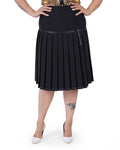 Plus Size Pleated Skirt with Tie Detail in Black – Lady Fancy wholesale size pack