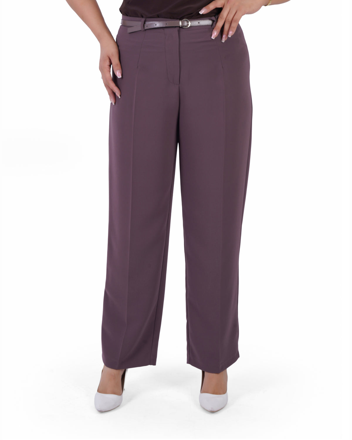 Plus Size Tailored Straight-Leg Trousers in Mink – Lady Fancy wholesale size pack