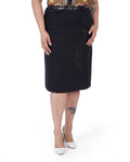 Plus Size Curved Embroidered Skirt in Black – Lady Fancy wholesale size pack