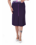 Plus Size Linear Pleat-Detail Skirt in Purple – Lady Fancy wholesale size pack