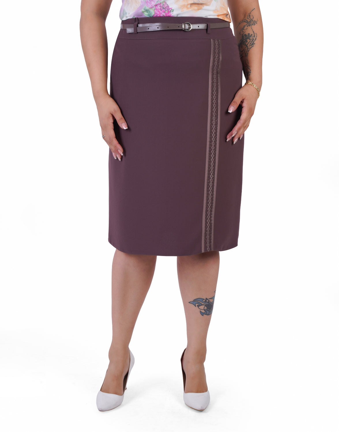Plus Size Classic Straight Skirt in Mauve – Lady Fancy wholesale size pack