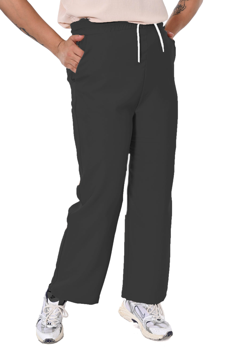 Plus Size Drawstring Wide-Leg Sweatpants in Charcoal – Lady Fancy wholesale size pack