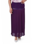 Plus Size Pleated Chiffon Skirt in Purple – Lady Fancy wholesale size pack