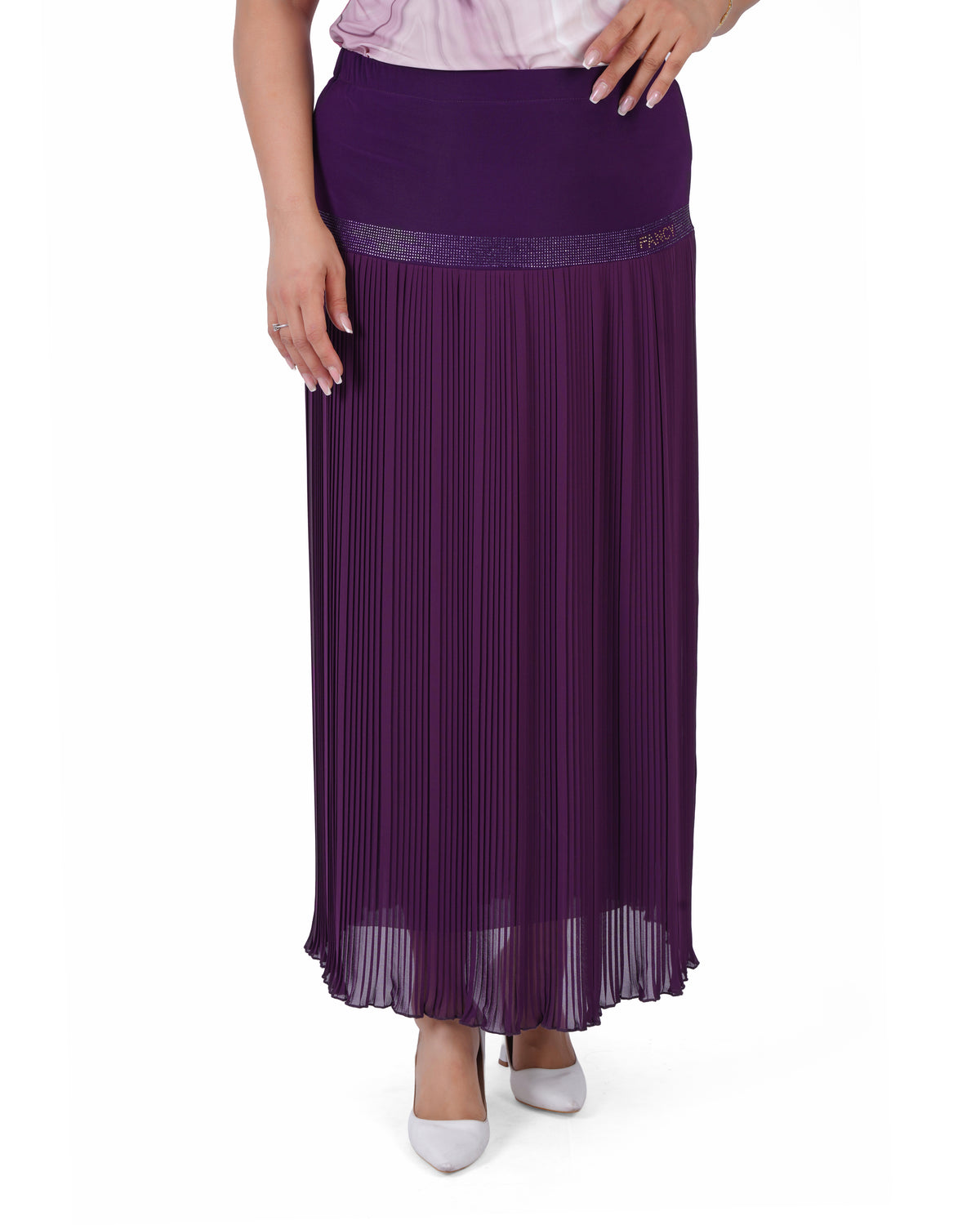Plus Size Pleated Chiffon Skirt in Purple – Lady Fancy wholesale size pack
