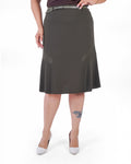 Plus Size Asymmetric Pleated Skirt in Olive – Lady Fancy wholesale size pack