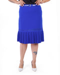 Plus Size Pleated-Hem Skirt in Royal blue – Lady Fancy wholesale size pack