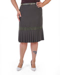 Plus Size Embroidered Band Skirt in Olive – Lady Fancy wholesale size pack