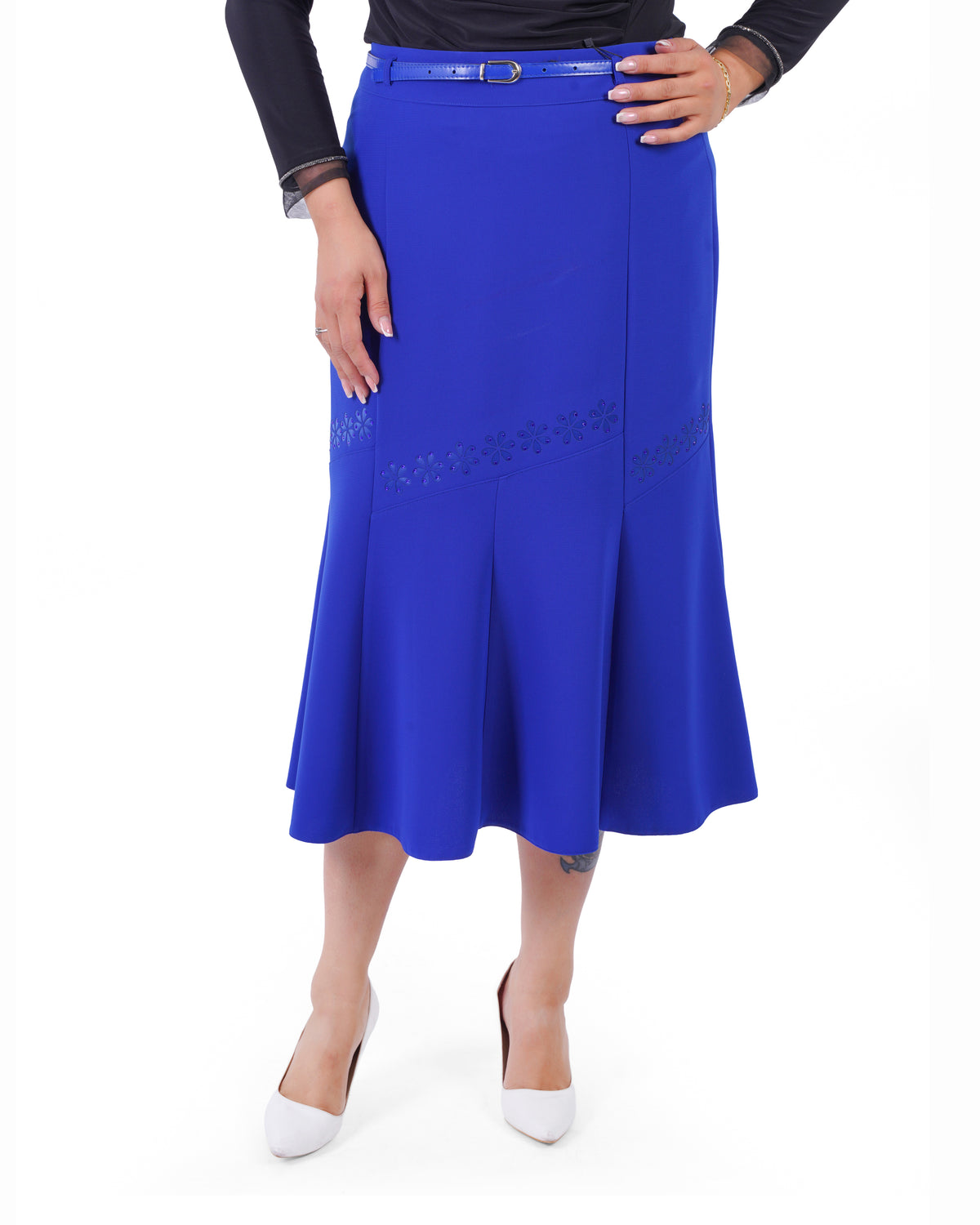 Plus Size Embellished Flared Skirt in Royal blue – Lady Fancy wholesale size pack